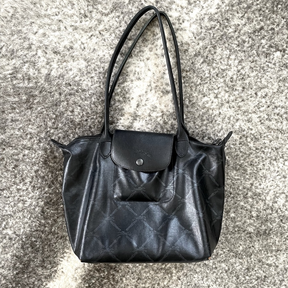 LONGCHAMP Le Pliage Monogram Handbag, M, Black